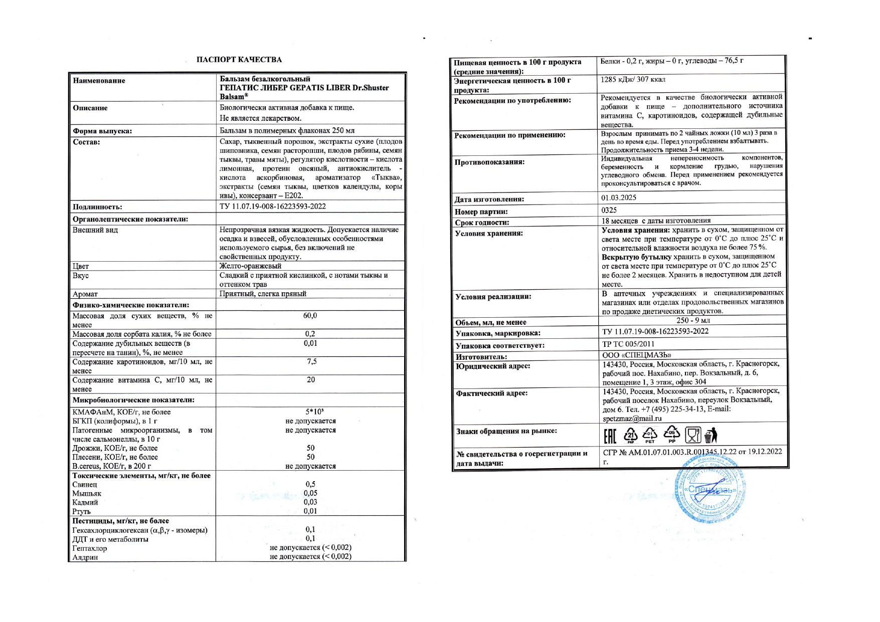 Паспорт №032025